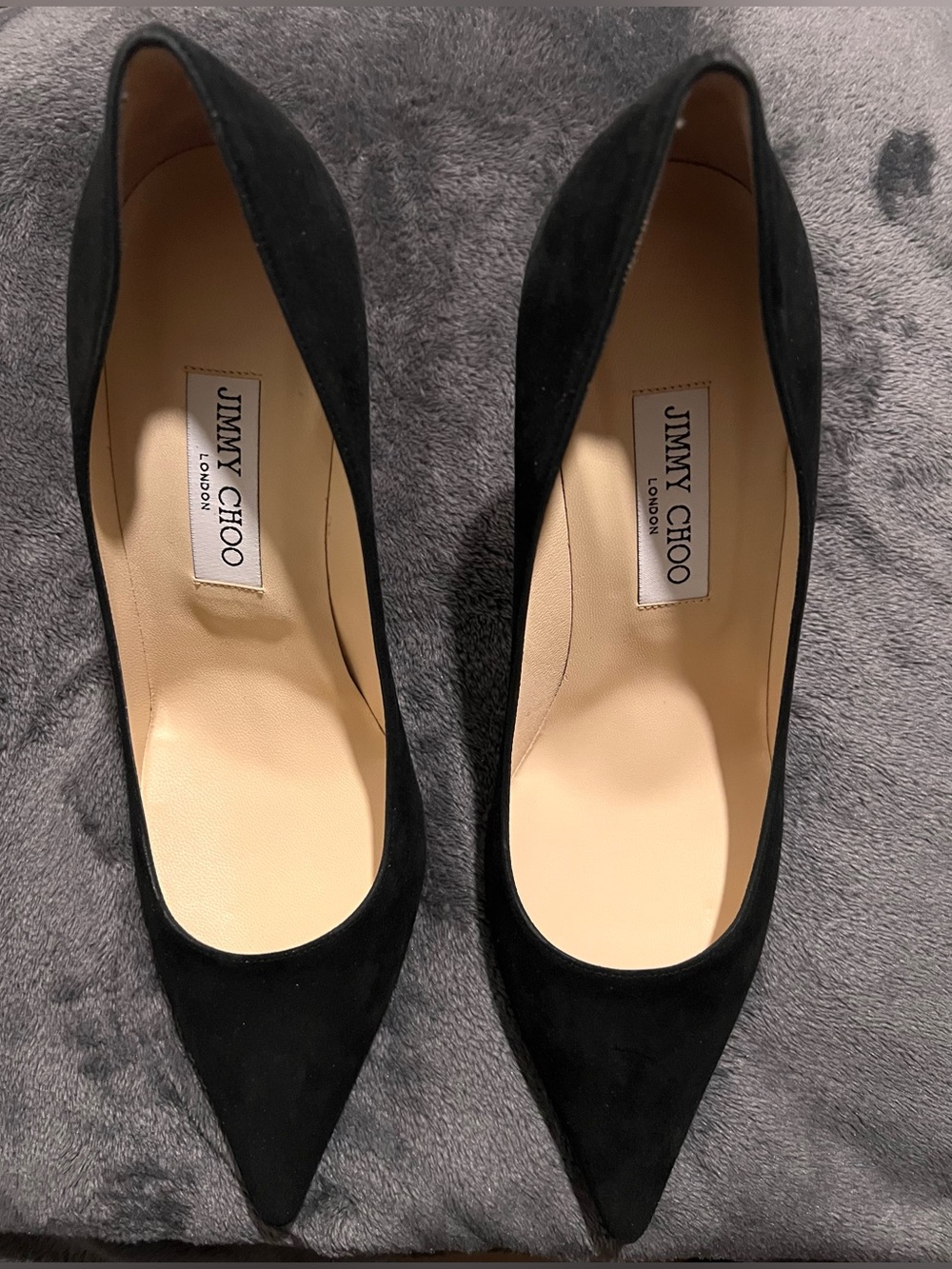Jimmy Choo Black Suede Pointed Toe Pumps